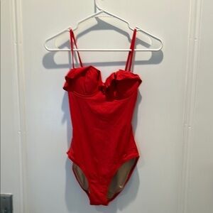 J. Crew Red One Piece Swimsuit